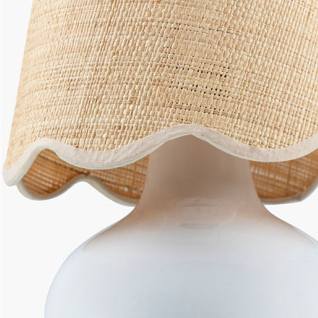 Modern European furniture - Scalloped Raffia Shade Table Lamp - www.oroa.com