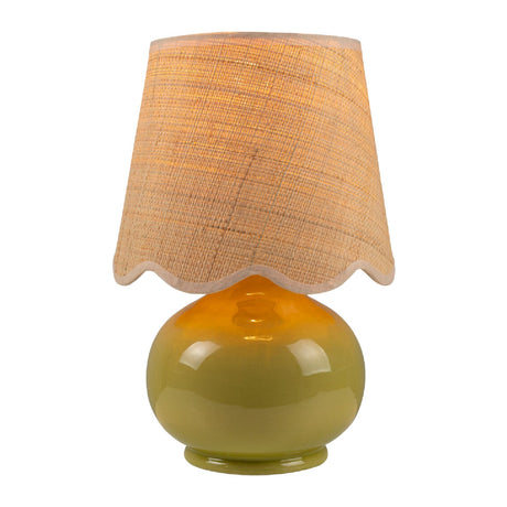 Modern European furniture - Scalloped Raffia Shade Table Lamp - www.oroa.com