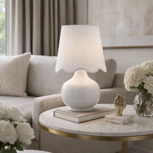   Modern European furniture - Scalloped Raffia Shade Table Lamp - www.oroa.com | Oroa.com