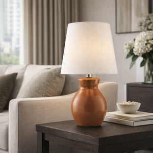   Modern European furniture - White Cotton Ceramic Table Lamp - www.oroa.com | Oroa.com