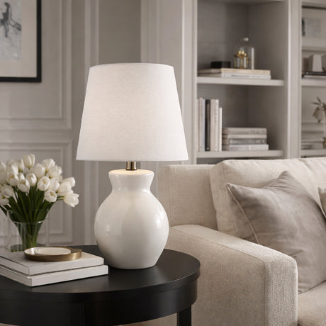   Modern European furniture - White Cotton Ceramic Table Lamp - www.oroa.com | Oroa.com