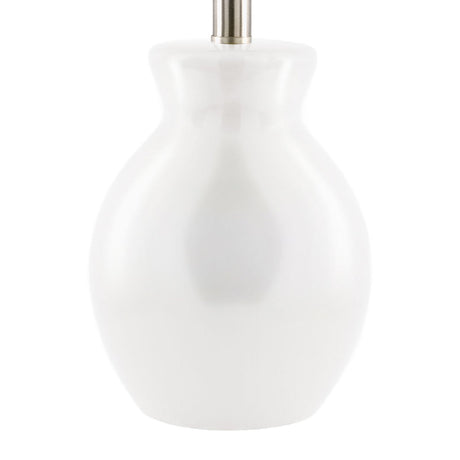 Modern European furniture - White Cotton Ceramic Table Lamp - www.oroa.com
