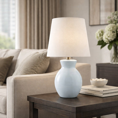 Modern European furniture - White Cotton Ceramic Table Lamp - www.oroa.com