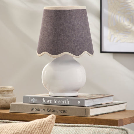 Modern European furniture - Glazed Ceramic Raffia Table Lamp - www.oroa.com