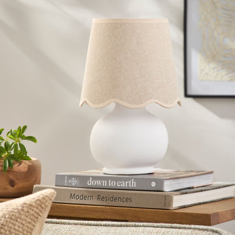 Modern European furniture - Glazed Ceramic Raffia Table Lamp - www.oroa.com
