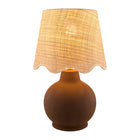 Modern European furniture - Wavy Linen Ceramic Table Lamp - www.oroa.com