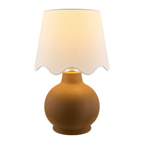 Modern European furniture - Wavy Linen Ceramic Table Lamp - www.oroa.com