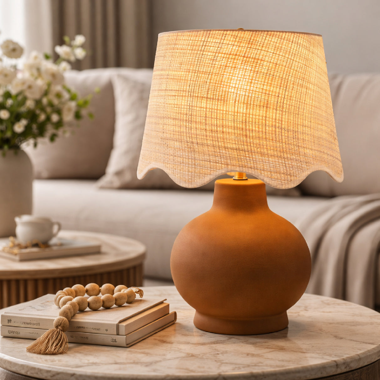   Wavy Linen Ceramic Table Lamp | Oroa.com