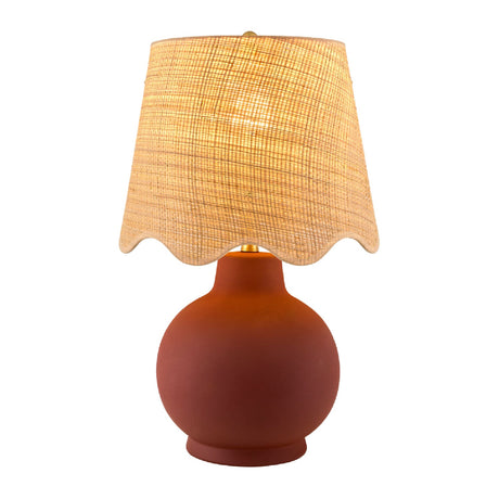Modern European furniture - Wavy Linen Ceramic Table Lamp - www.oroa.com