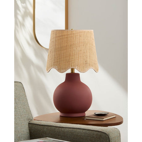 Modern European furniture - Wavy Linen Ceramic Table Lamp - www.oroa.com