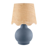 Modern European furniture - Wavy Linen Ceramic Table Lamp - www.oroa.com