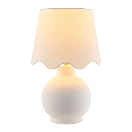 Modern European furniture - Wavy Linen Ceramic Table Lamp - www.oroa.com