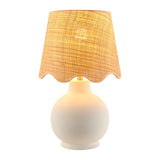 Modern European furniture - Wavy Linen Ceramic Table Lamp - www.oroa.com