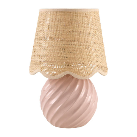 Modern European furniture - Round Glazed Ceramic Table Lamp - www.oroa.com