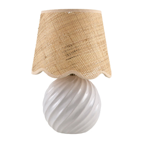 Modern European furniture - Round Glazed Ceramic Table Lamp - www.oroa.com