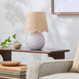 Modern European furniture - Round Glazed Ceramic Table Lamp - www.oroa.com