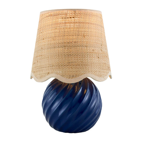 Modern European furniture - Round Glazed Ceramic Table Lamp - www.oroa.com