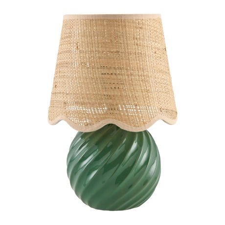 Modern European furniture - Round Glazed Ceramic Table Lamp - www.oroa.com