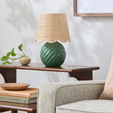 Modern European furniture - Round Glazed Ceramic Table Lamp - www.oroa.com