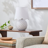 Modern European furniture - Round Glazed Ceramic Table Lamp - www.oroa.com