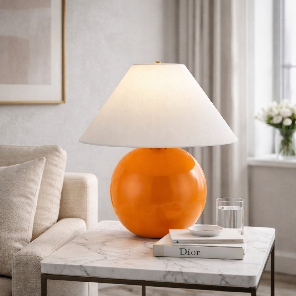   White Empire Fabric Table Lamp | Oroa.com