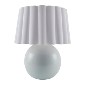 Modern European furniture - Scalloped White Fabric Table Lamp - www.oroa.com