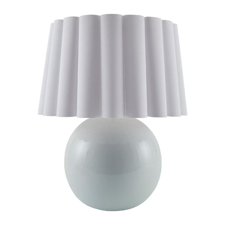 Modern European furniture - Scalloped White Fabric Table Lamp - www.oroa.com