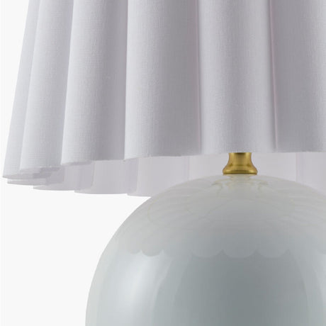 Modern European furniture - Scalloped White Fabric Table Lamp - www.oroa.com