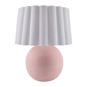   Scalloped White Fabric Table Lamp | Oroa.com