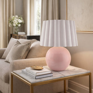   Scalloped White Fabric Table Lamp | Oroa.com