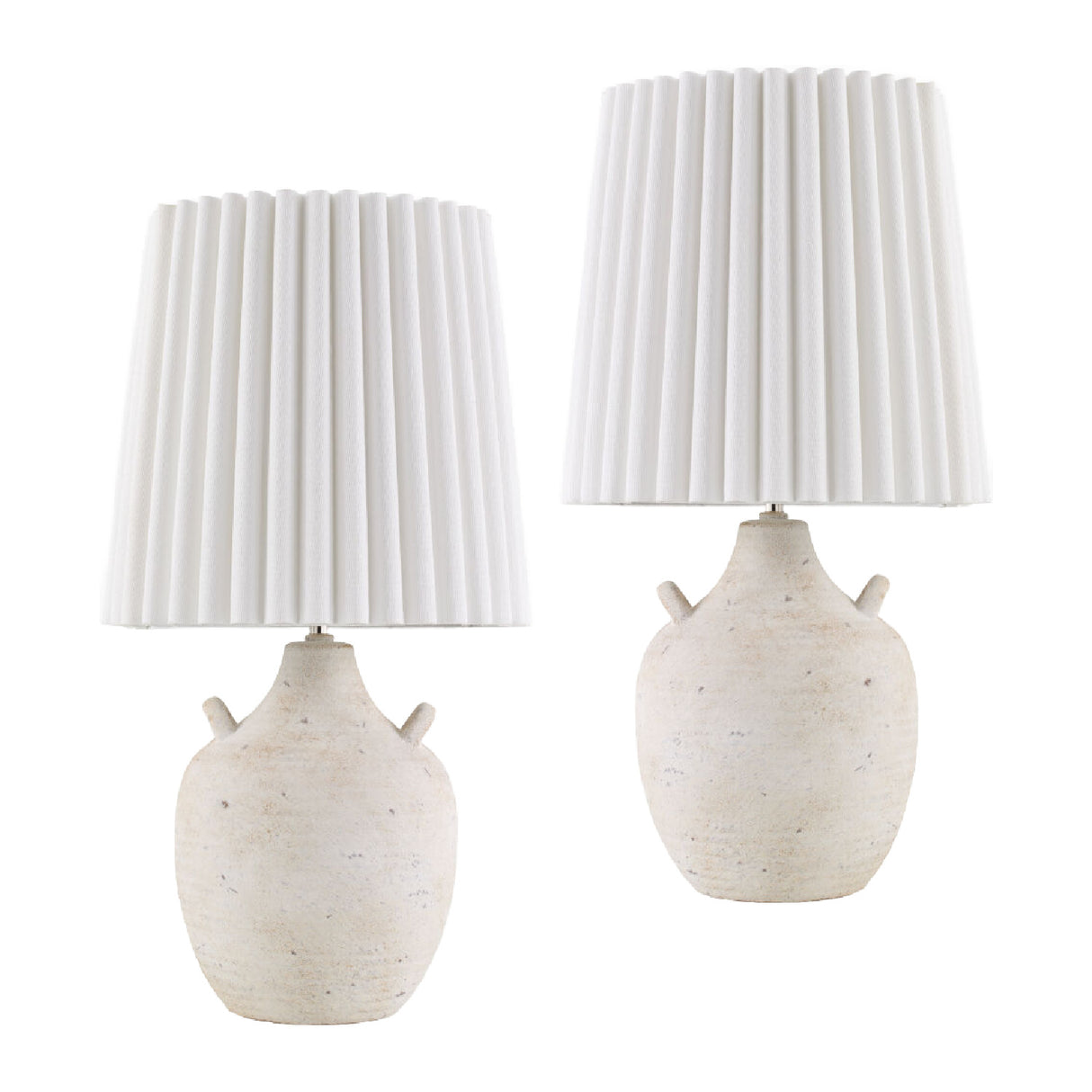   Ceramic Fluted Linen Table Lamps (2) | Oroa.com