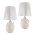 Modern European furniture - Ceramic Fluted Linen Table Lamps (2) - www.oroa.com