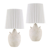 Modern European furniture - Ceramic Fluted Linen Table Lamps (2) - www.oroa.com