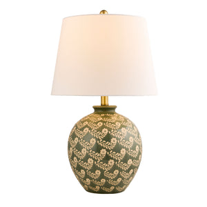   Green Ceramics Floral Table Lamp | Oroa.com