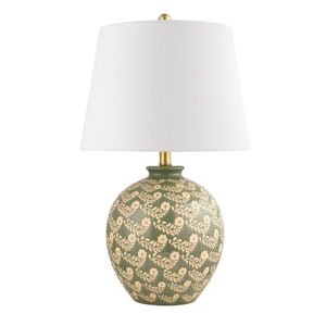   Green Ceramics Floral Table Lamp | Oroa.com
