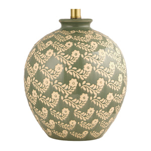   Green Ceramics Floral Table Lamp | Oroa.com