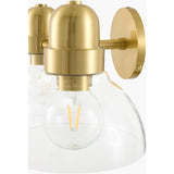 Modern European furniture - Clear Glass Gold Wall Lamp - www.oroa.com
