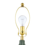 Modern European furniture - Green Fluted Ceramic Table Lamp - www.oroa.com
