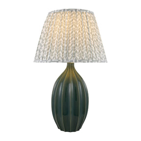 Modern European furniture - Green Fluted Ceramic Table Lamp - www.oroa.com