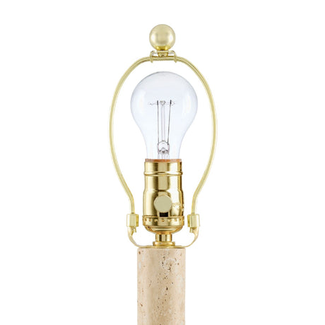 Modern European furniture - Cream Travertine Accent Table Lamp - www.oroa.com