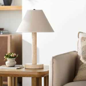   Cream Travertine Accent Table Lamp | Oroa.com