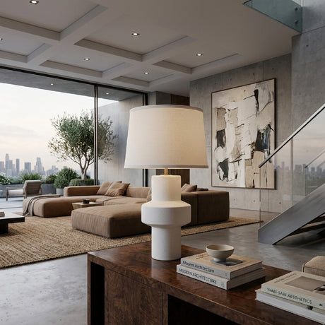   White Ceramic Modern Table Lamp | Oroa.com