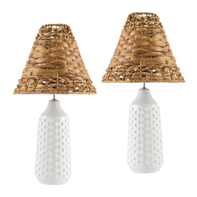 Modern European furniture - Braided Seagrass Table Lamp Set (2) - www.oroa.com