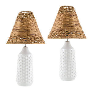   Braided Seagrass Table Lamp Set (2) | Oroa.com
