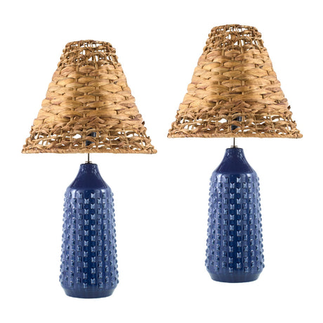 Modern European furniture - Braided Seagrass Table Lamp Set (2) - www.oroa.com
