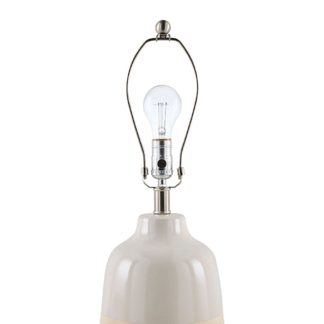 Modern European furniture - Glazed White Ceramic Table Lamp - www.oroa.com