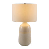 Modern European furniture - Glazed White Ceramic Table Lamp - www.oroa.com