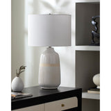 Modern European furniture - Glazed White Ceramic Table Lamp - www.oroa.com