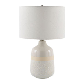 Modern European furniture - Glazed White Ceramic Table Lamp - www.oroa.com