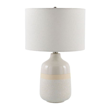 Modern European furniture - Glazed White Ceramic Table Lamp - www.oroa.com